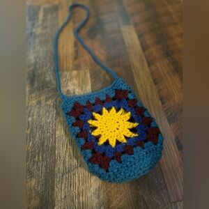 Crochet crossbody sun water bottle bag 🧶